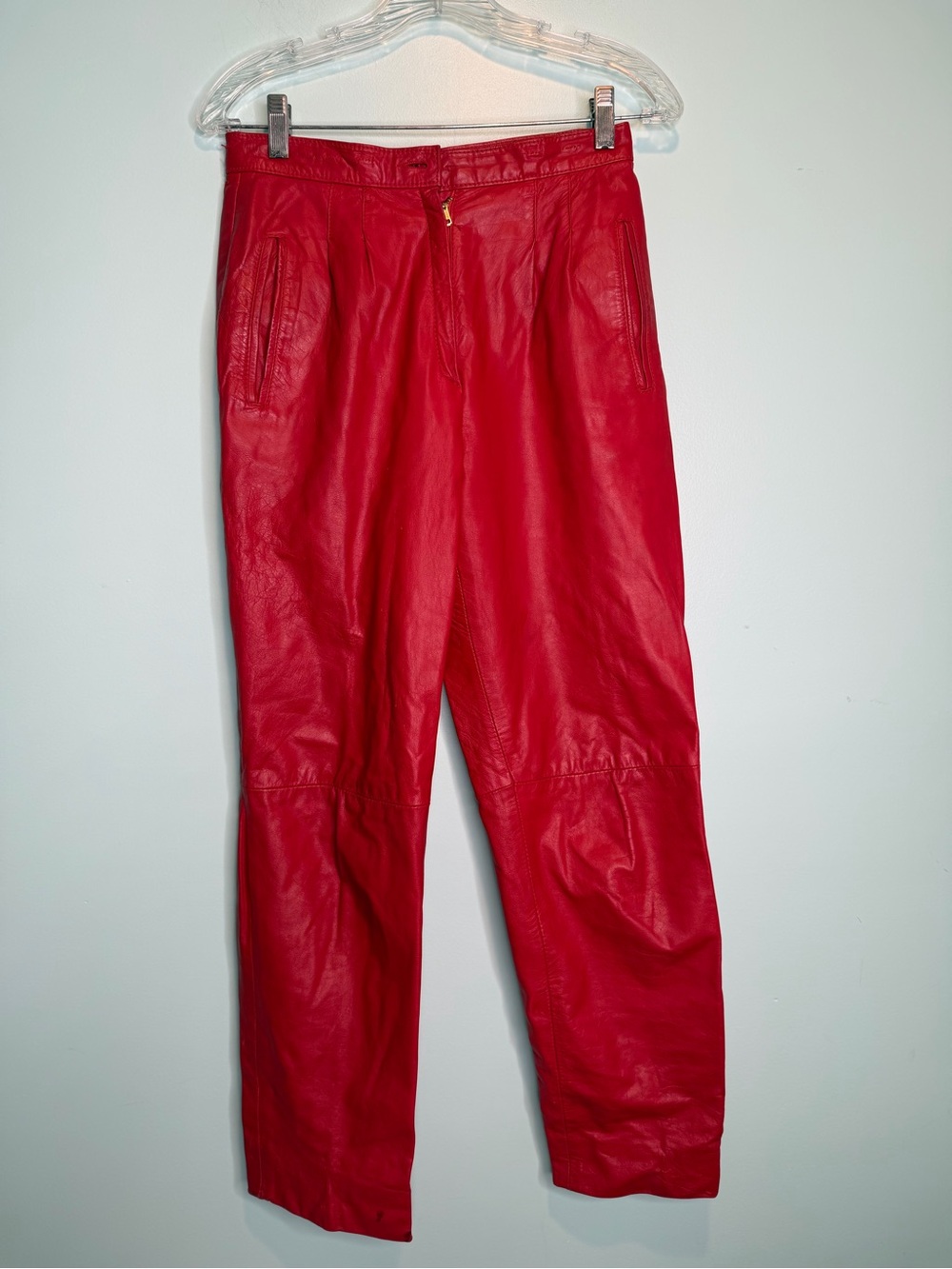 Echtes Leder Women’s Genuine Red Leather Pants Rodeo 36 EU/ US 4